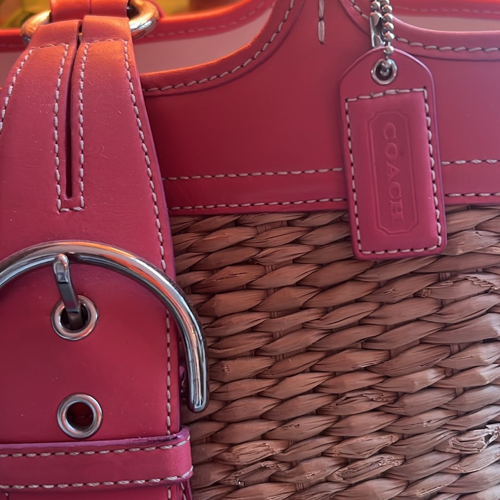 Vintage Coach Straw Bag - Picture 2 of 6